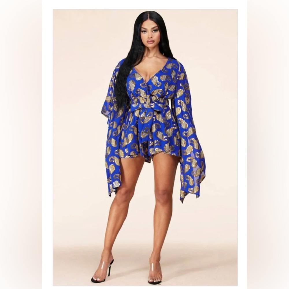 Blue sequin jumpsuit